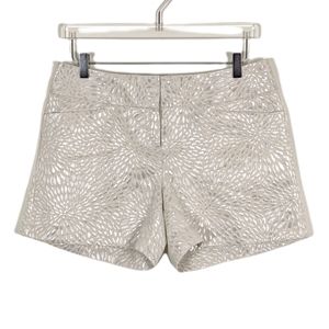 The Limited Cassidy Fit Cream and Silver Metallic Printed Holiday Shorts 10